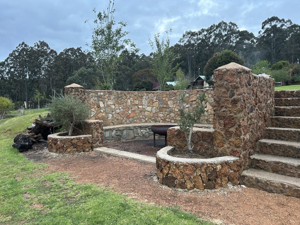 A photo of the fire pit area at Clover Cottage Manjimup